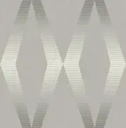 Wallpaper Designer Modern Retro Silver Geometric on Gray, 56 Square Foot Bolts