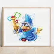 Magic Koopa Ballpoint Pen Print, Super Mario Art Poster