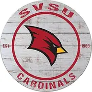 KH Sports Fan Saginaw Valley State Cardinals Weathered Circle Sign, 20x20 Inches, Cardinals Decor; Display Your Team Spirit with This Saginaw Valley State University Cardinals Wall Art