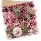 Artificial Flowers Combo Box Set Gradient Color Flower Leaf with Stems Mauve