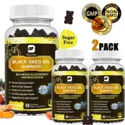 Organic Black Cumin Seed Oil Gummies with Ashwagandha, Elderberry, Burdock Root