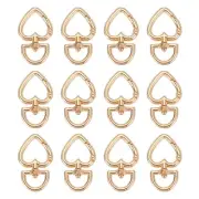 12 Pcs Spades Keychain Clip Spades Swivel Key Ring Snap Hook Clips Light Gold