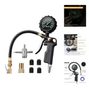 Tire Pressure Gauge with Inflator, 100 PSI-ANSI B40.1 Accurate, Large 2.5" Ea...