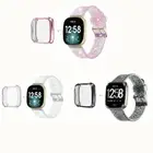 Bling Clear Silicone Watch Band Wrist Strap with Case For Fitbit Versa 3/Sense