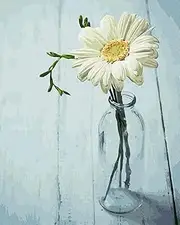 LukFun Oil Painting Paint by Numbers for Adults, Flower Paint by Number Kit, 16 x 20 inch (Pure Daisy, Without Frame)
