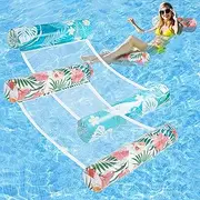 Pool Floats - 2 Pack Inflatable Pool Floats Hammock, Pool Floats Adult, Multi-Purpose 4-in-1 Pool Floats Rafts for Swimming Pool Water Hammock Lounge