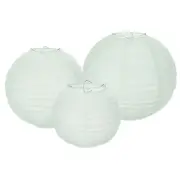 6Pcs 6"8"12" Light Blue Paper Lanterns Decorative Round Hanging Ball Lantern