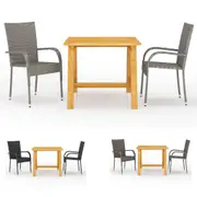 Garden Dining Set 3 Piece Outdoor Patio Seating Furniture Multi Colours vidaXL