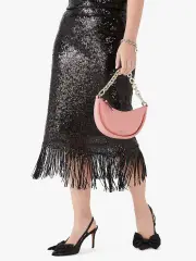 sequin fringe skirt