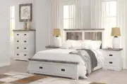 Homestead 2Drawer Bedside Table-Multi
