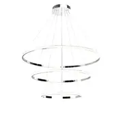 Crown 3 Ring Pendant Light 3000k/5000k in Black, Chrome or Gold