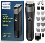 Philips NEW Norelco Multigroom Series 5000 18 Piece, Beard Face, Hair, Body and Intimate Hair Trimmer for Men - NO BLADE OIL MG5910/49