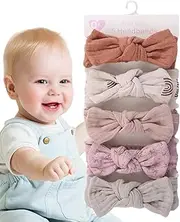 Head Bows for Baby Girls | Baby Headbows - 18x3.5cm Head Wrap Hair Accessories, Set of 5 Hairbands with Knot for Photo Booth Props