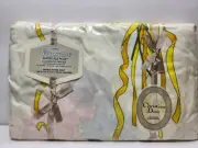 Vintage Wamsutta Christian Dior Ribbon Bouquet Double Fitted Sheet Supercale NEW