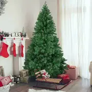 4/5/6/7ft Christmas Tree & Stand Bushy Pine Artificial Holiday Decor Green White