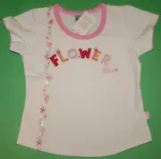 4 NWT Pumpkin Patch BUTTERFLY WONDERLAND White Flower Stretchy SHIRT Top Girls