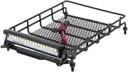 1/10 RC Metal Roof Rack Luggage Carrier with LED Lights Bar Compatible with CC01 D110 D90 RC Luggage Rack (Size : with lightsg)