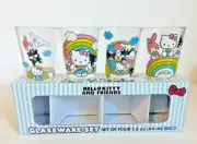 New Hello Kitty & Friends Set Of 4 Glassware Glass Shot 1.5oz Glasses New In Box