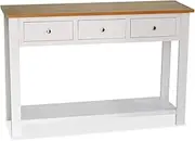 Generic Console Table 118x35x77 cm Solid Oak Wood