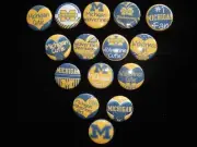 Michigan Wolverines flat back button or pin badge cabochon embellishments magnet