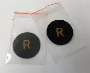 Genuine Military Issue Reserve Patches Gilt R on Black Felt 1 Pair - RAFB1XX