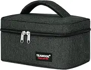 TEAMOOK Small Lunch Bag Mini Lunch Box Insulated Portable for Adults Men Women Work with Handle Black