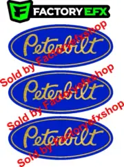 Custom Blue Gold SS Peterbilt 359 Grille Hood Emblem Decals Triaxle Custom logo
