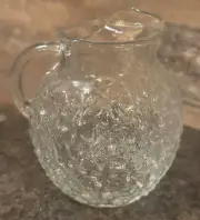 Vintage Fire King Anchor Hocking Lido Crystal Clear 8.5” H Ball Jug Pitcher