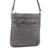 Milleni Ladies Nappa Leather Zip Closure Cross Body Bag Travel - Slate