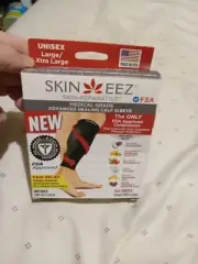 Skineez Medical Grade Moderate Compression Black Calf Sleeve Large/xl 14-18 Cal