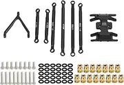 RC Car Aluminum Link Set Anti Proof Suspension for Axial SCX24 1/24 Model (黒)