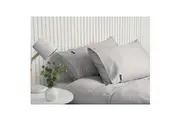 Sheraton Luxury 1000TC Cotton King Single Fitted Sheet Set w Pillowcase Dove GRY