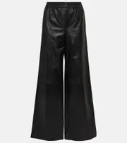 [Joseph] Joseph Ashbridge leather wide-leg pants AU 14 black