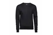 Tee Jays Mens Knitted V Neck Sweater (Black) - UTBC3828