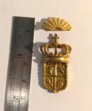 Ship Model Fittings Parts Gilt Brass Transom Hull Decor Crown 45 x 20mm