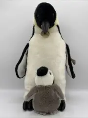 MIYONI AURORA Emperor Penguin & Baby Chick Plush Realistic Stuffed Animal 15" NU