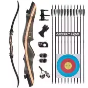 20-50lbs 62'' Takedown Recurve Bow Right Handed Bow Tech Wood Riser Laminated