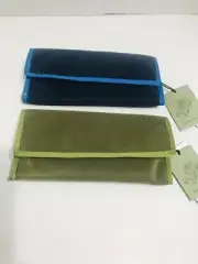 Goodfellow and Co Army Green/blue Foldable Travel Strap Wallet Bundle Of 2