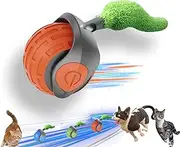 Speedy Tail 2.0，Speedy Tail 2.0 Cat Toy，Speedy Tail 3.0，Smart Interactive Cat Toy Ball，USB Rechargeable Smart Cat Toys Ball, Two Speed Adjustment，Rechargeable Cat Toys for Indoor Cats (Orange-3.0)