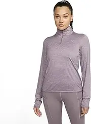 [Nike] Swift Element Women's UV Protection 1/4-Zip Running Top (US, Alpha, X-Large, Regular, Regular, Violet Dust/Pewter/Heather)
