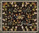 Rectangle Black Marble Indoor Table Nature Pattern Inlay Work Dining Table Top