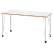 LAGKAPTEN / KRILLE desk, white anthracite/white, 140x60 cm