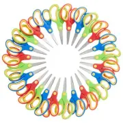 24 Pack Round Blunt Tip Scissors, Bulk for Classroom Crafts, 3 Colors, 5 In