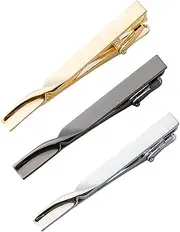 [Elandy] 3PCS Tie Clips Set for Men Twist Style Necktie Tie Bar Pinchie Bar Clip Mens Classic Necktie Tie Pin Clip for Business Party Wedding Anniversary Banquet, Silver+gold+black