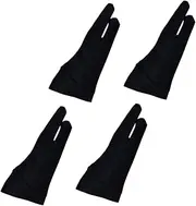 4pcs Drawing Two Finger Gloves Artist Gloves Tablet Drawing Gloves Two Fingers Gloves Comfortable Nylon Gloves Anti-mishandling Gloves Paper Sketching Gloves High Elastic Spandex