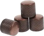 Kisangel 4pcs Metal Bass Control Knobs for Electric Guitar Durable Tone Volume Potentiometer Caps Easy to Install Guitar Accessories Solid Material for Amplifiers Effects