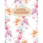 DAILY PLANNER: PAGE A DAY WITH TIMED ( SIZE 8.5 X 11 ) DESIGN WITH ELEGANT BEAUTIFUL WATERCOLOR MAGNOLIA FLOWER AND SEAMLESS PATTERN