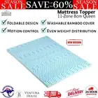 Giselle Memory Foam Topper Mattress Toppers Protector Bamboo Cover 11-Zone Queen