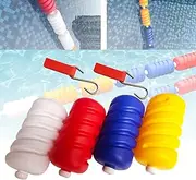 3.3ft-60ft Floating Pool Safety Divider Lane Line with 2 Hooks, Pool Anti-Wave Safety Rope for Dividing Lanes for Shallow Swimming Competitions(Nylon,18m/60ft)