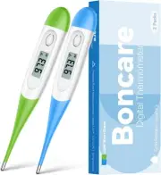 Thermometer for Baby, 2 Packs, Rectal Digital Light Blue+Green
